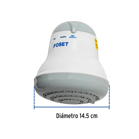 Regadera eléctrica, 4 temperaturas, 14.5cm, gris, FOSET | REGEL-4G | 45154