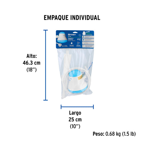 Regadera eléctrica, 4 temperaturas, 14.5cm, azul, FOSET | REGEL-4A | 45155