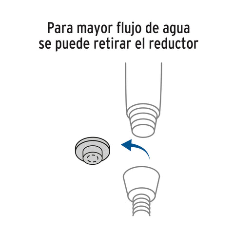 Regadera satín de teléfono 4' con soporte, FOSET ELEMENT | R-012N | 45166