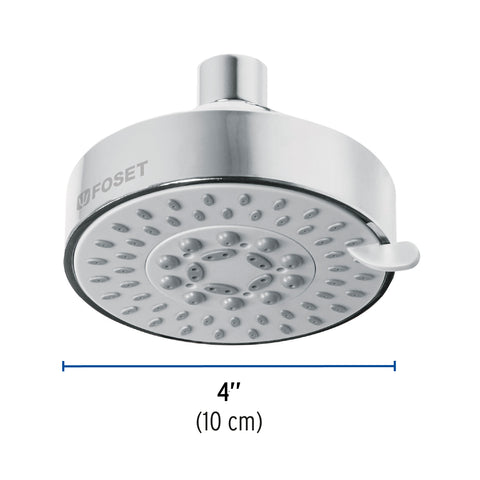 Regadera cromo 4'con 5 funciones, sin brazo, FOSET ELEMENT | R-202S | 45169