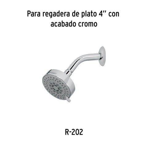 Regadera cromo 4'con 5 funciones, sin brazo, FOSET ELEMENT | R-202S | 45169
