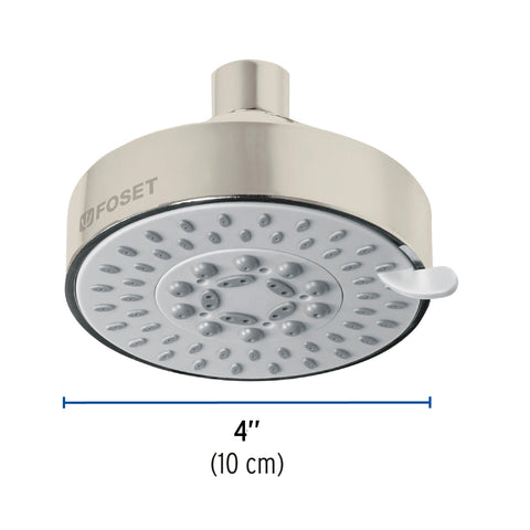 Regadera satín 4'con 5 funciones, sin brazo, FOSET ELEMENT | R-202SN | 45170