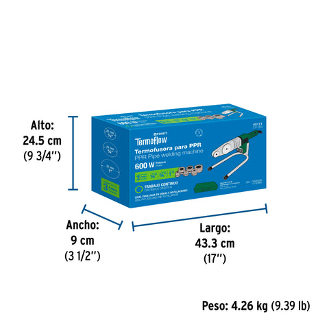 Termofusora de 600 W para PPR, FOSET | CV-TER | 45171
