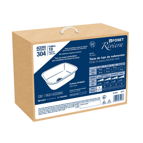 Tarja de submontar 59 x 45 x 23 cm, FOSET RIVIERA | TA-645X | 45175