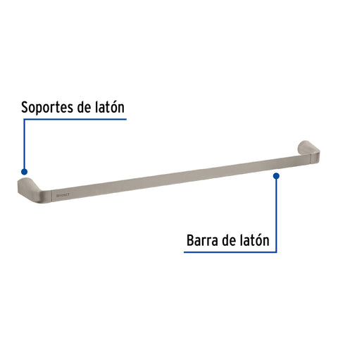 Toallero de barra de latón acabado satín, FOSET RIVIERA | RIA-76N | 45224
