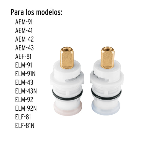 Juego de 2 cartuchos cerámicos POM, FOSET | CARCE-20 | 45230