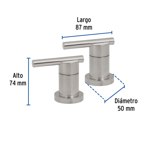 Jgo manerales de palanca p/taladros separados, satín ELEMENT | ELMM-01N | 45255