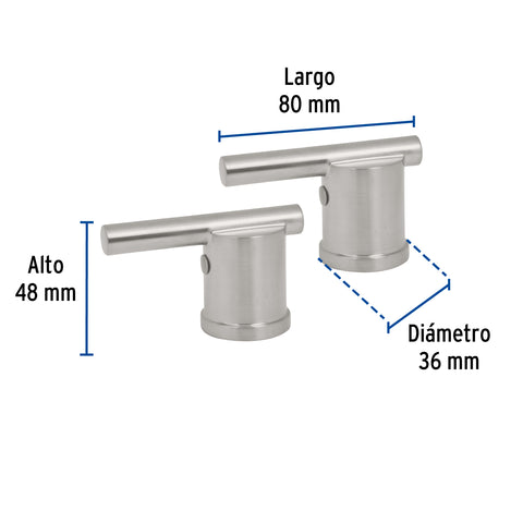 Jgo manerales de palanca p/mezcladora tipo bar,satín ELEMENT | ELMM-02N | 45256