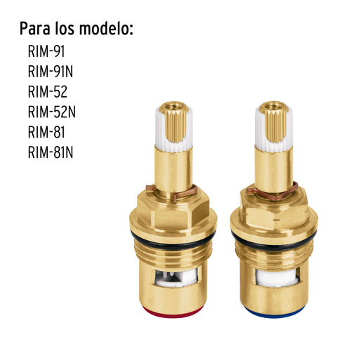 Juego de 2 cartuchos cerámicos de latón, FOSET RIVIERA | CARCE-21 | 45280