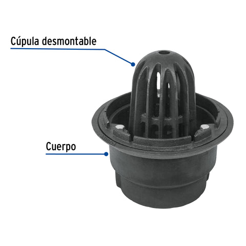 Coladera de hierro de cúpula para azotea, FOSET | CO-44 | 45303