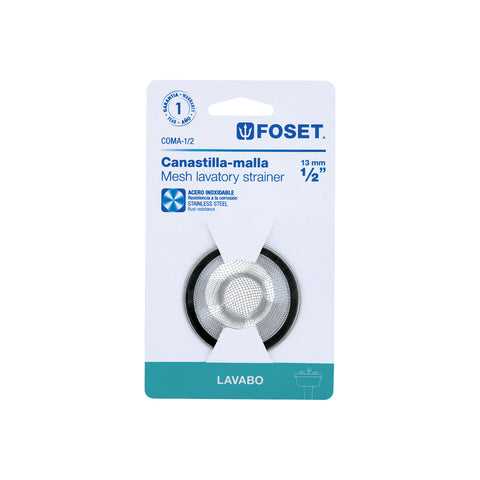 Canastilla malla 1/2' inox para lavabo, FOSET | COMA-1/2 | 45305