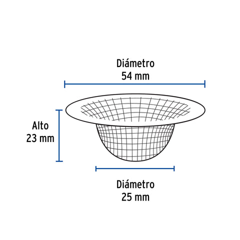 Canastilla malla 1/2' inox para lavabo, FOSET | COMA-1/2 | 45305