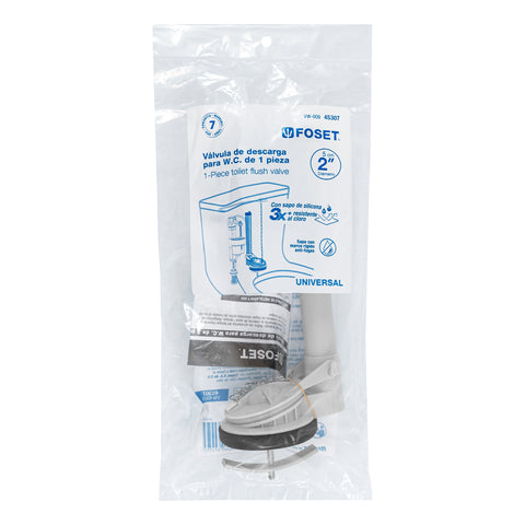 Válvula de descarga 2' para WC de 1 pza, cadena inox, FOSET | VW-009 | 45307