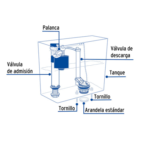 Juego de reparación p/WC, c/válvula de ajuste de altura | VW-058 | 45308