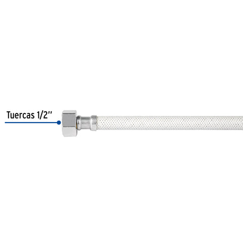 Manguera lavabo/fregadero, vinilo blanco, 1/2' x 1/2', 40 cm | FLA-40B | 45312
