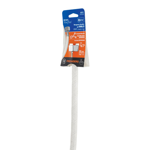 Manguera lavabo/fregadero, vinilo blanco, 1/2' x 1/2', 55 cm | FFR-55B | 45313