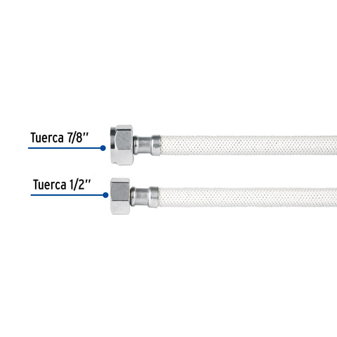 Manguera p/WC, vinilo blanco, 1/2' x 7/8', 60 cm | FWC-60B | 45315