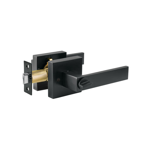 Cerradura manija 'Módena' p/baño, negro mate, HERMEX | CEMA-26B | 45337