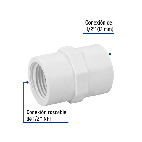 Adaptador hembra de PVC 1/2', FOSET | PVC-601 | 45432