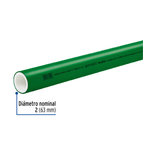 Tubo de 63mm (2') PPR hidráulico, 4m, 5.4kg, FOSET | CV-006 | 45446