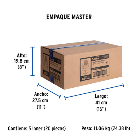 Adaptador PPR 2' macho con inserto metálico, FOSET | CV-616 | 45452