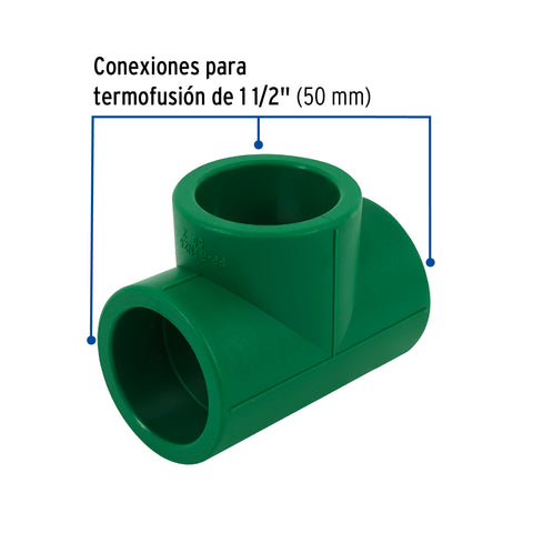 Tee sencilla de PPR 1-1/2', FOSET | CV-765 | 45466