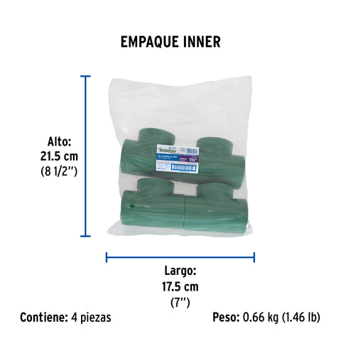 Tee sencilla de PPR 1-1/2', FOSET | CV-765 | 45466