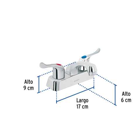 Mezcladora 4' lavabo, ABS, palanca, BASIC | MP-048P | 45511