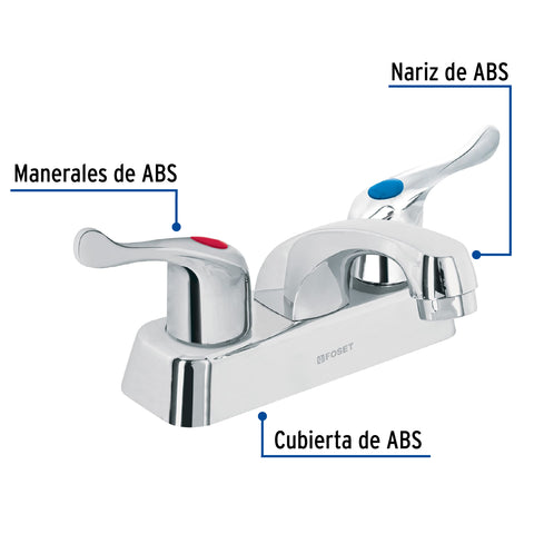 Mezcladora 4' lavabo, ABS, palanca, BASIC | MP-048P | 45511