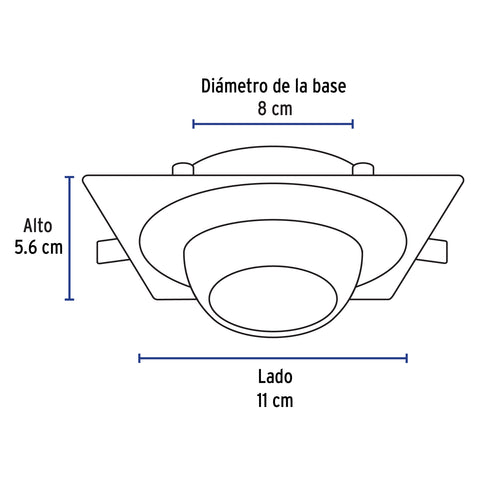 Luminario cuadrado blanco spot esférico, lámpara no incluida | EMP-116S | 45569