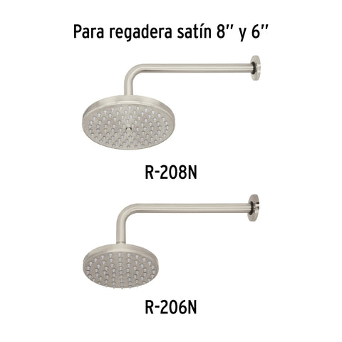 Brazo y chapetón de repuesto para regadera, 30 cm, satinado | BCH-700N | 45588