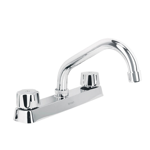 Mezcladora 8' fregadero cromo, cuello corto,compresión,BASIC | F-317-C | 45608