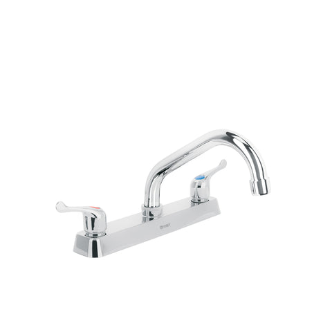 Mezcladora 8' fregadero cromo, cuello corto, palanca, BASIC | F-317P | 45609