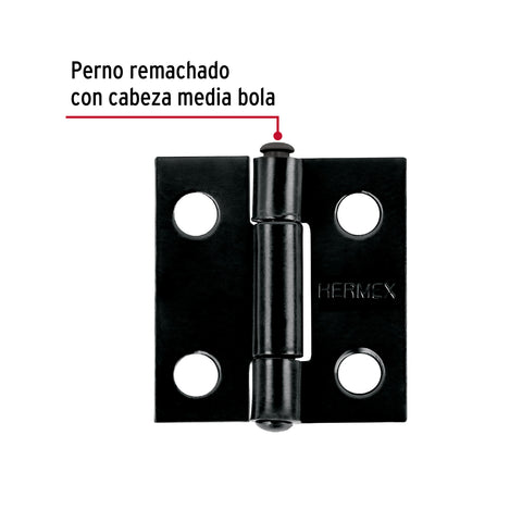 Bisagra rectangular 1' negra, HERMEX | BR-106 | 45632