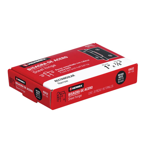 Bisagra rectangular 1' negra, HERMEX | BR-106 | 45632