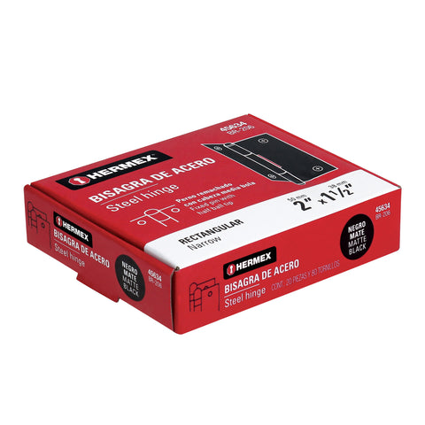 Bisagra rectangular 2' negra, HERMEX | BR-206 | 45634