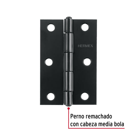 Bisagra rectangular 3' negra, HERMEX | BR-306 | 45636