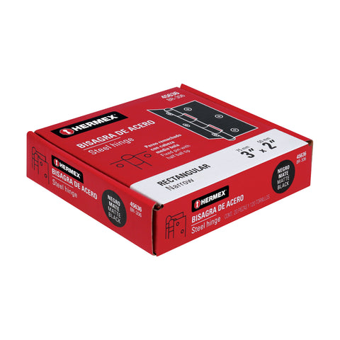 Bisagra rectangular 3' negra, HERMEX | BR-306 | 45636