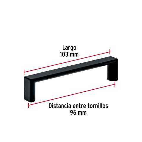 Jaladera de 96mm, línea Andamio, negro, HERMEX | JAL-0961 | 45639