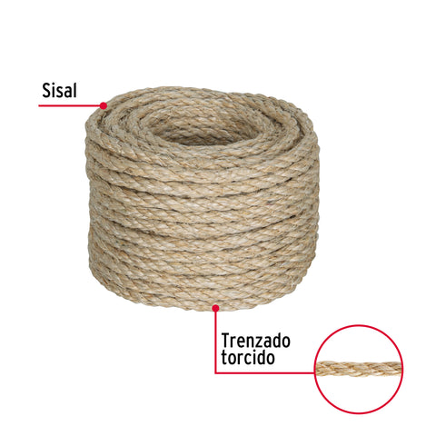 Piola de Sisal de 6 mm x 15 m natural, FIERO | PIO-615S | 45655