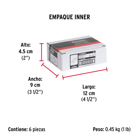 Bolsa con 2 bisagras rectangulares 2-1/2', acero pulido | BR-250B | 45684