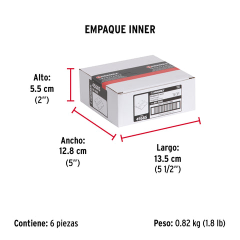 Bolsa con 2 bisagras rectangulares 3', acero pulido | BR-300B | 45685