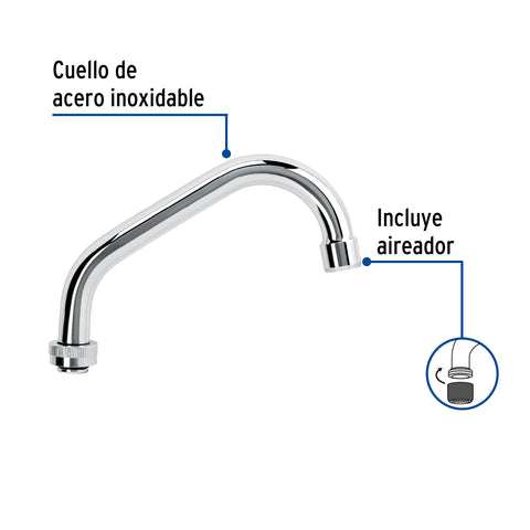 Cuello largo para mezcladora de lavabo, cromo, BASIC | CR-070 | 45713