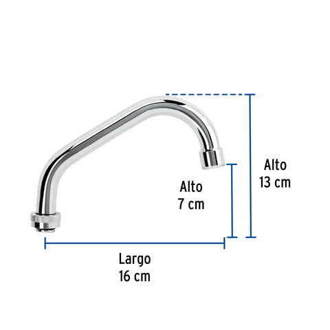 Cuello largo para mezcladora de lavabo, cromo, BASIC | CR-070 | 45713