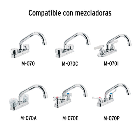 Cuello largo para mezcladora de lavabo, cromo, BASIC | CR-070 | 45713