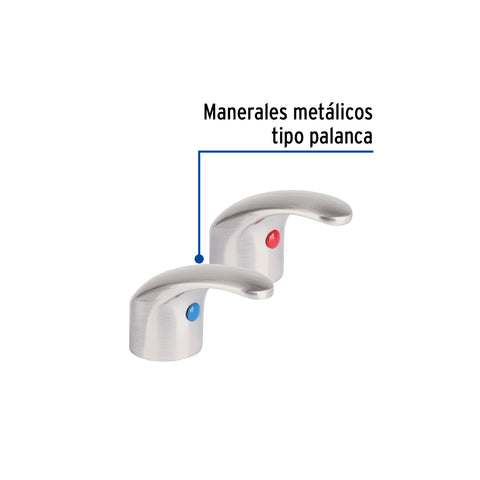 Juego de manerales tipo palanca p/lav-fregadero, satín AQUA | AQMM-62N | 45715
