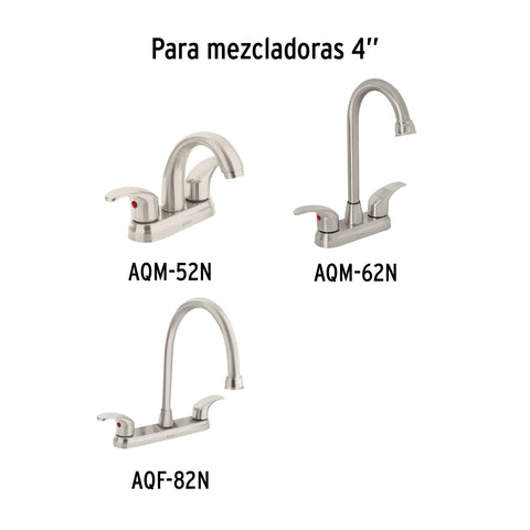 Juego de manerales tipo palanca p/lav-fregadero, satín AQUA | AQMM-62N | 45715