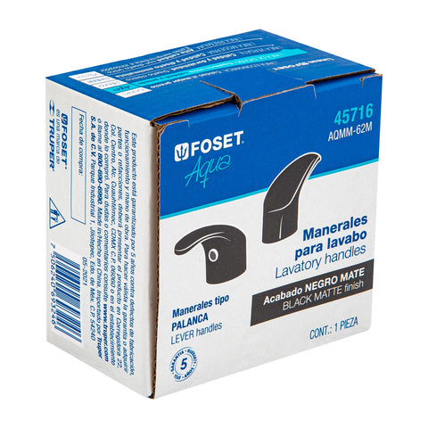 Juego manerales de palanca p/lav-fregadero,negro mate AQUA | AQMM-62M | 45716