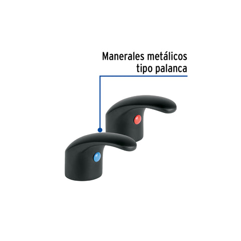Juego manerales de palanca p/lav-fregadero,negro mate AQUA | AQMM-62M | 45716