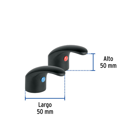 Juego manerales de palanca p/lav-fregadero,negro mate AQUA | AQMM-62M | 45716
